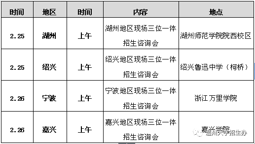 2017温州大学三位一体招生现场咨询会安排