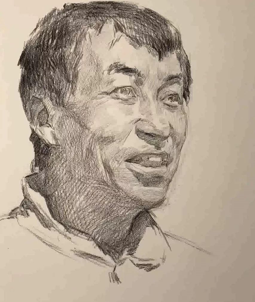 教你在男中年素描头像中处理明快的明暗关系(视频教学)