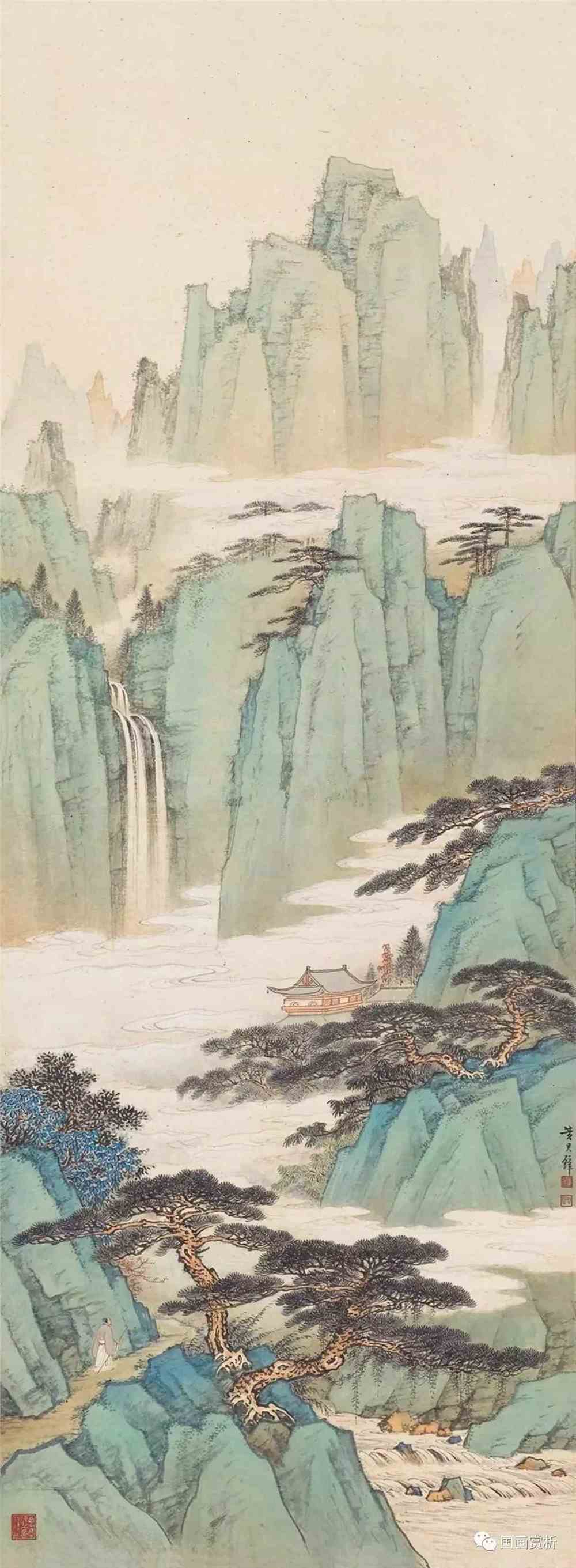 黄君璧的云山瀑布20幅_国画赏析_零二七艺考
