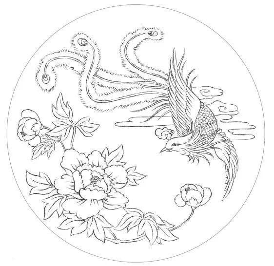 凤凰是鸟中之王,牡丹是花中之王,凤凰和牡丹的结合,寓意着美好,光明和