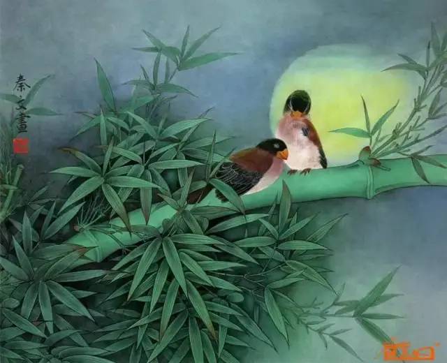 工笔竹画,竹诗,与竹共舞