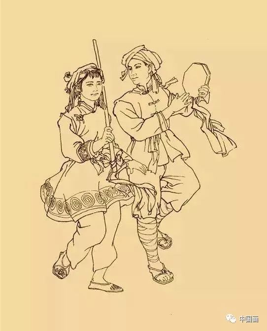 56个民族白描人物画各具风韵