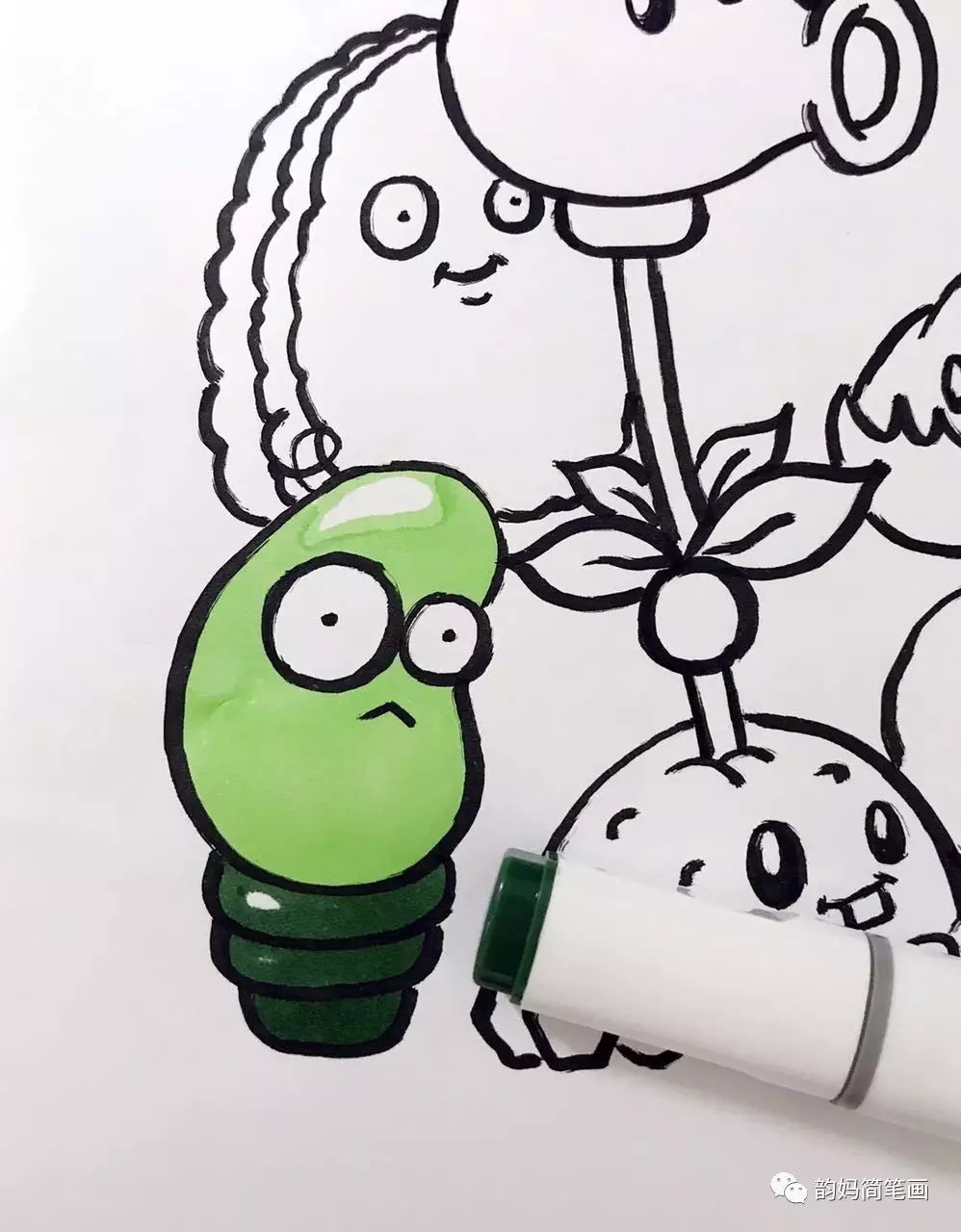 【韵妈教你简笔画】植物大战僵尸(进阶版)