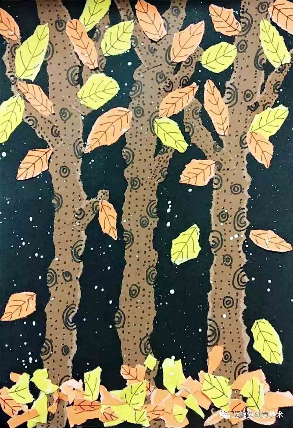【创意拼贴画】秋意_小鲸鱼儿童画_零二七艺考