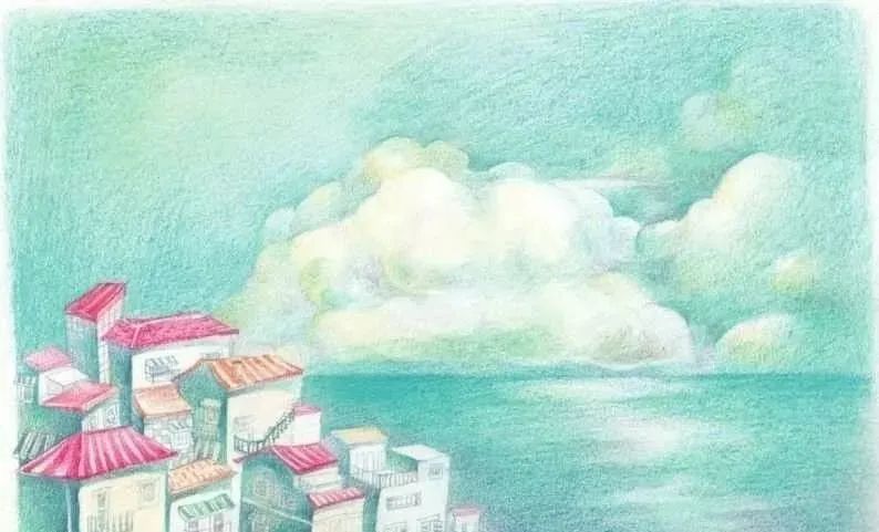 彩铅风景基础入门教程:天空的画法_小鲸鱼儿童画_零
