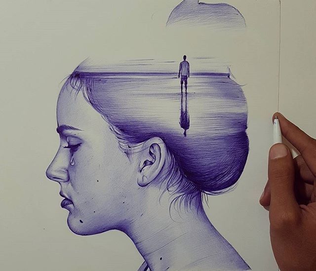 相信我用圆珠笔画素描真的也很美