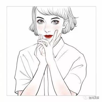 简约手绘女孩头像 | 分享_素描学习交流_零二七艺考