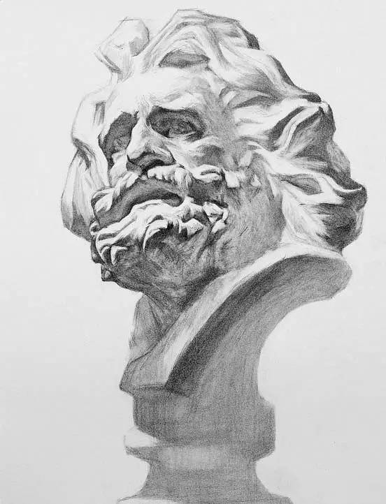 素描石膏像马赛步骤图