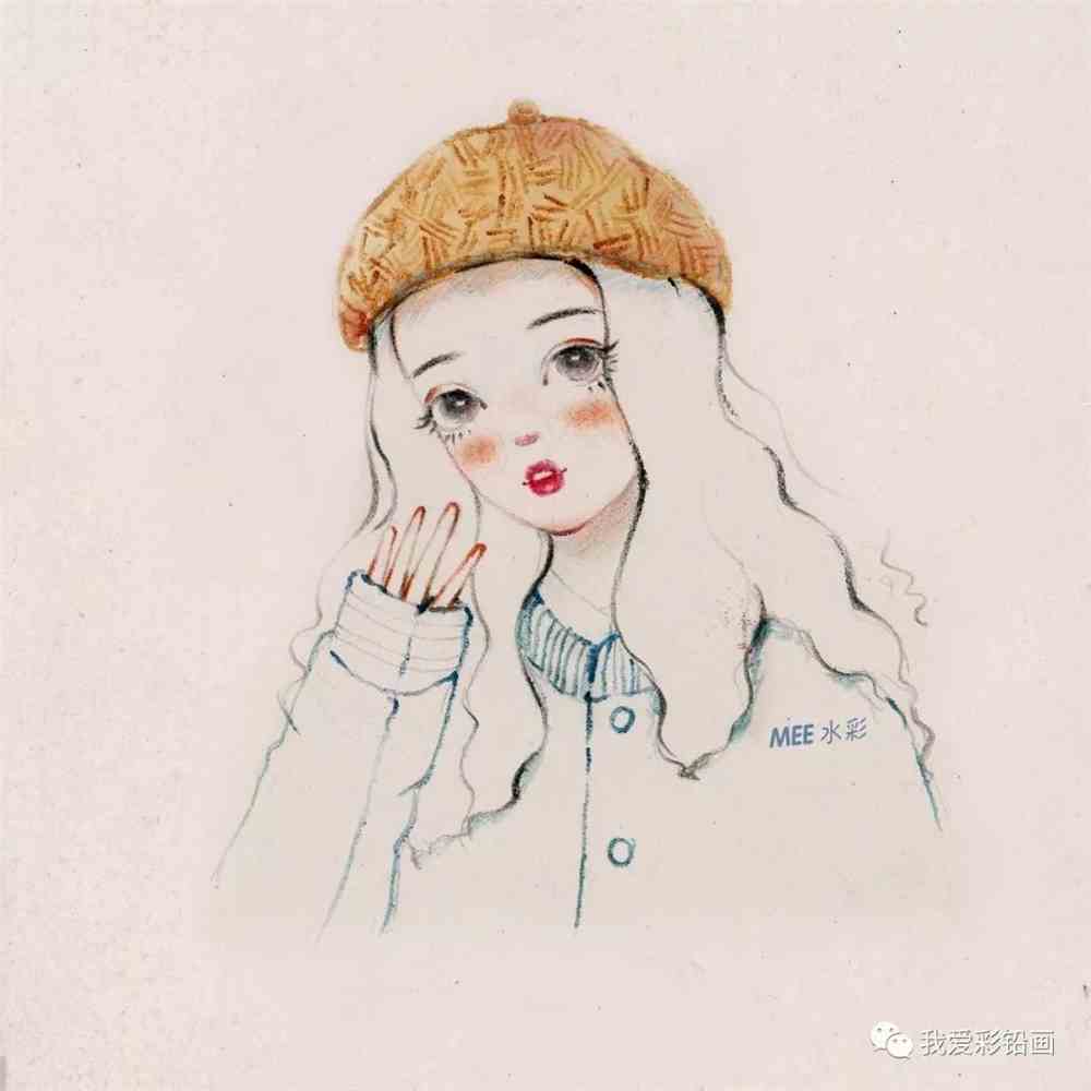 满满少女心~~彩铅手绘小头像,你喜欢吗?