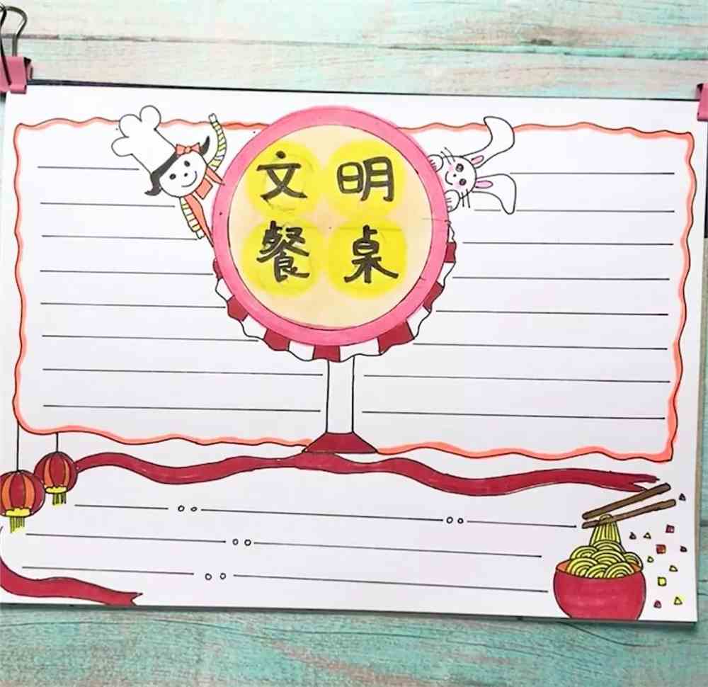 文明餐桌主题手抄报,小餐桌体现大文明