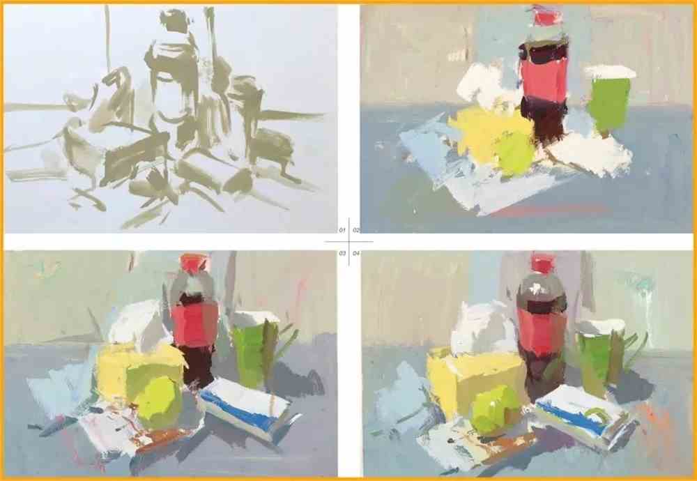 你觉得色彩静物难画?那是因为你的绘画步骤不明确