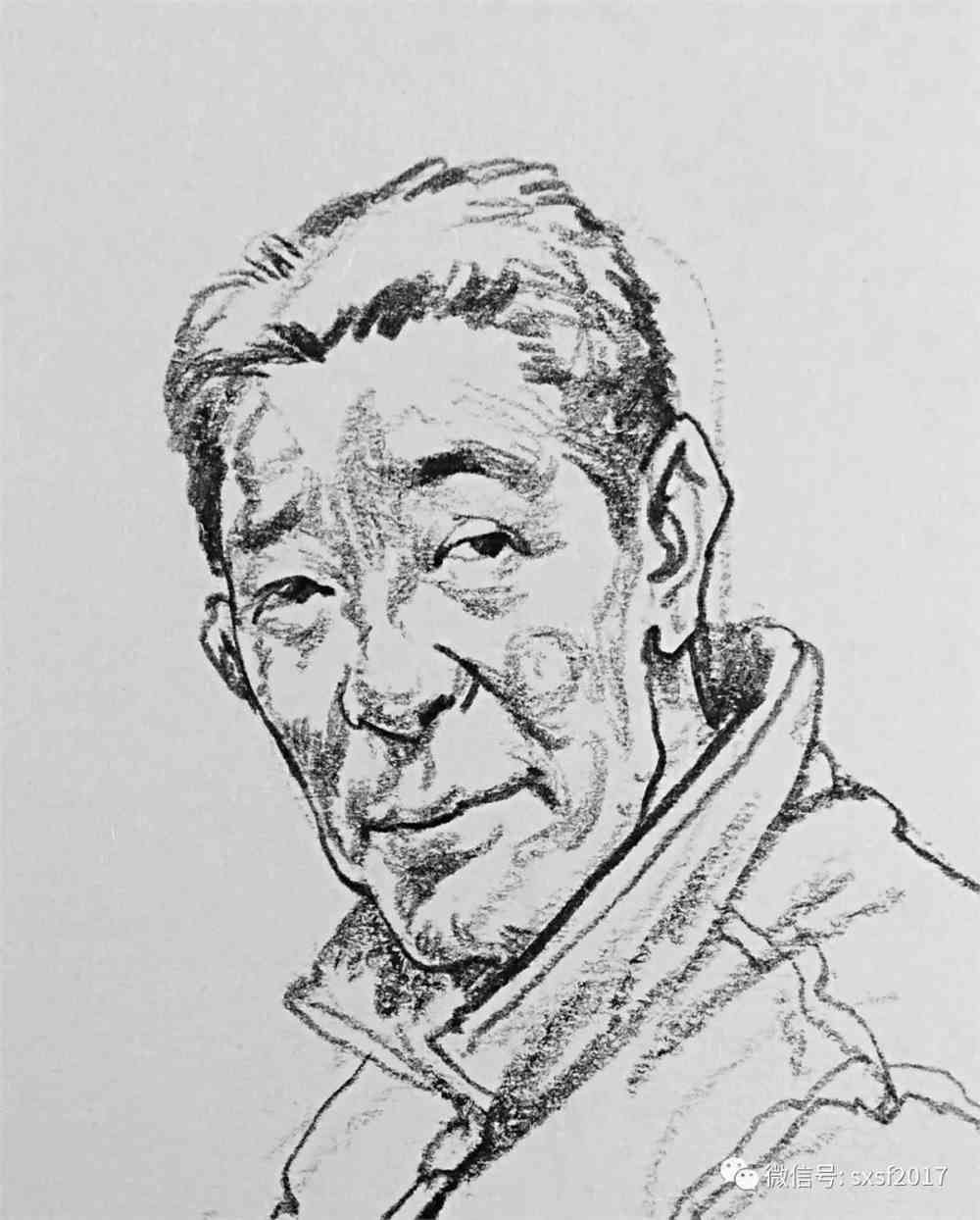 男青年头部速写示范