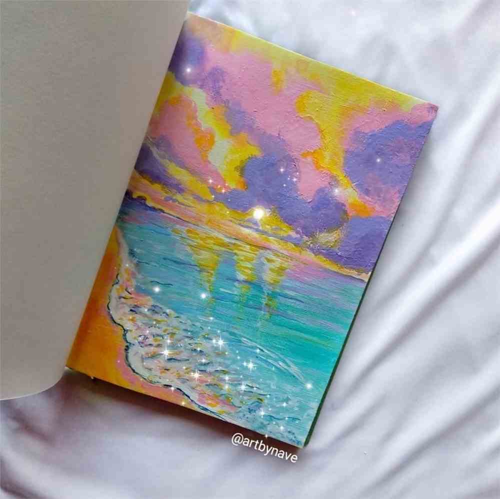 作者:ins:artbynave分享一组超好看的水粉风景画,喜欢的同学可以动手