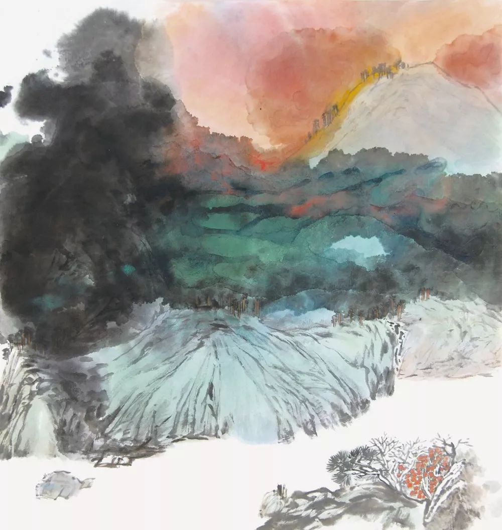 技法探索泼彩山水画法解析17