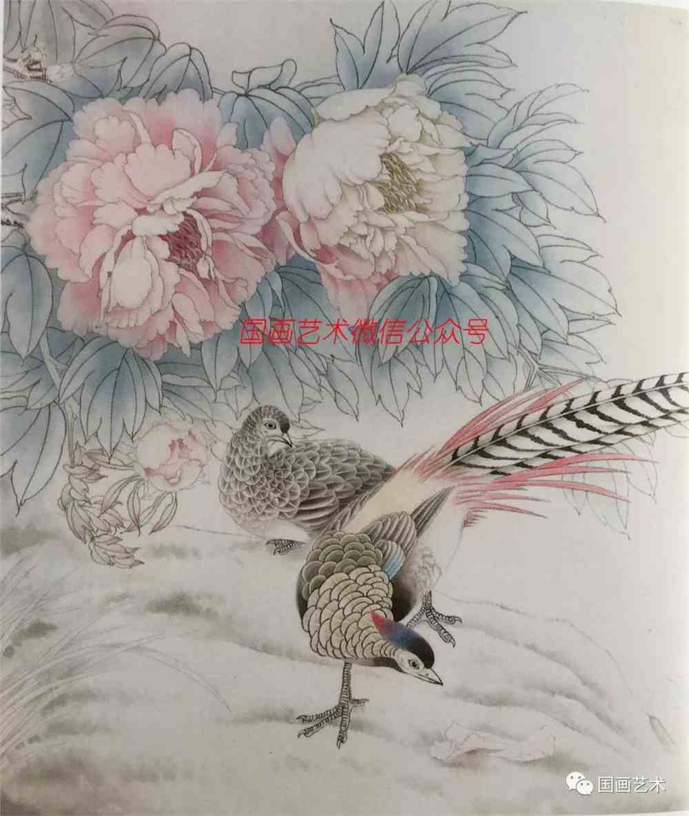 工笔牡丹锦鸡画法步骤详解_国画艺术_零二七艺考