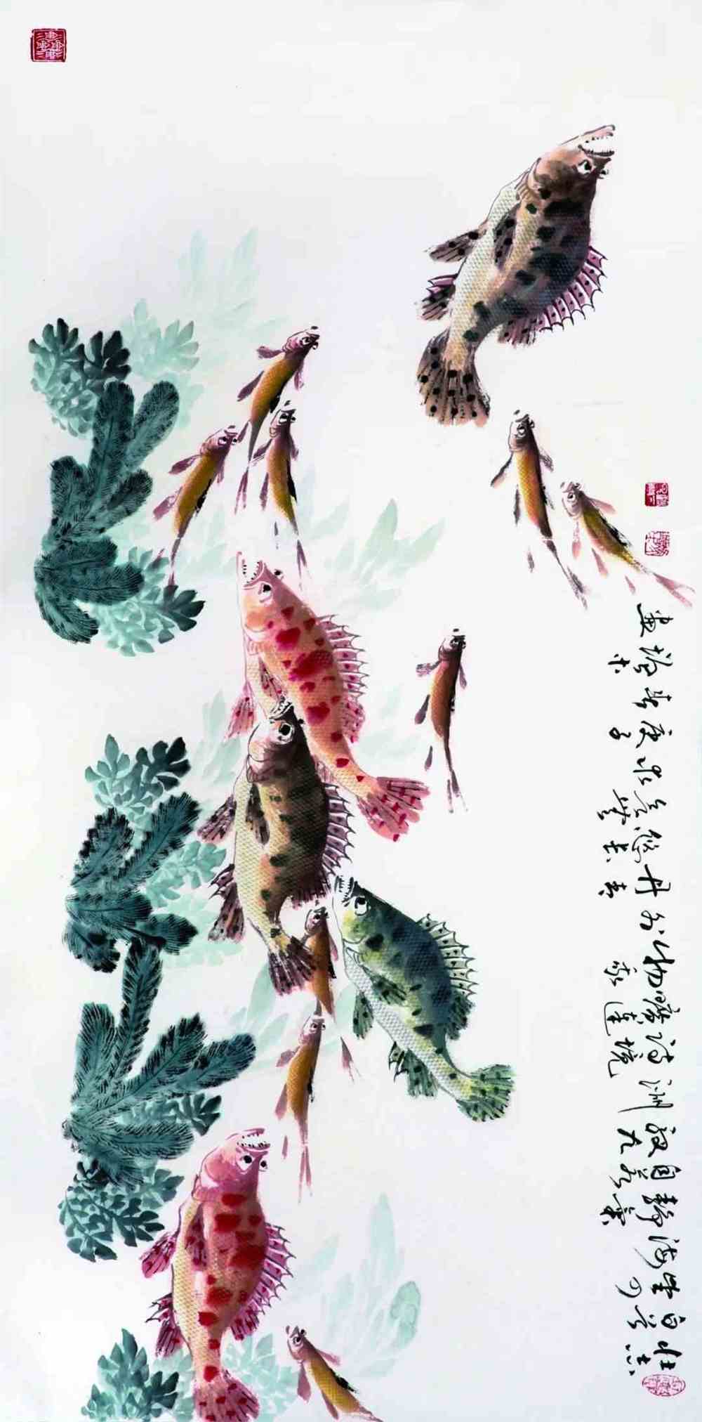 冯增木画鱼作品欣赏