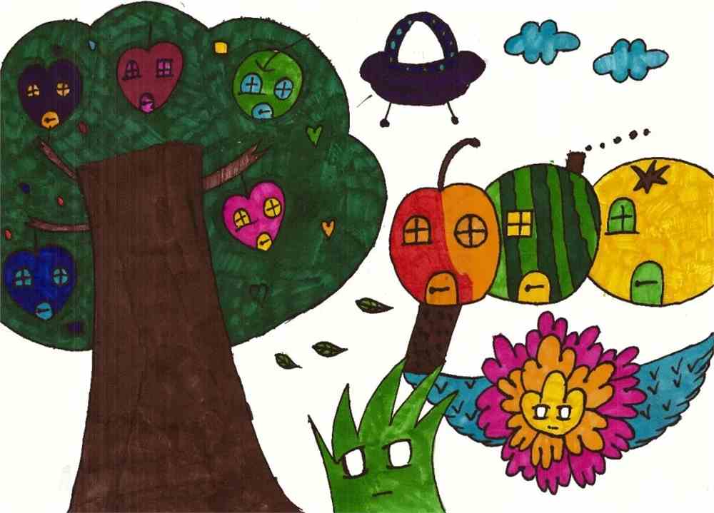 科幻画作品展示_儿童画教学_零二七艺考