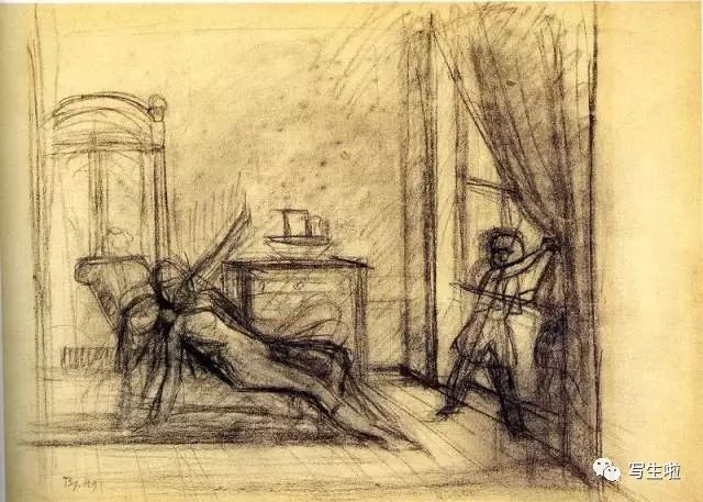 5 cm作品年代:1953作品材质:布面油画 作品名称:getting up 作品尺寸