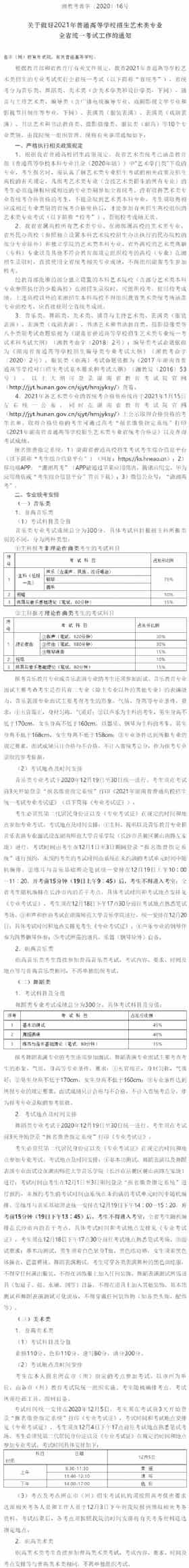 湖南,2021年,招生藝術類專業全省統一考試,湖南,2021年,招生藝術類專業全省統一考試