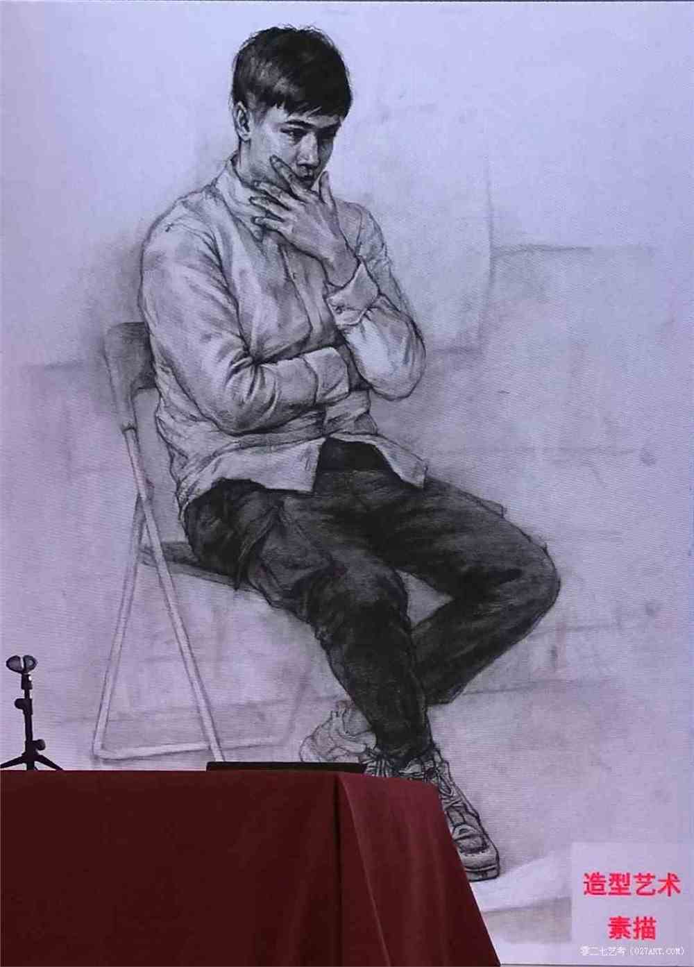 中央美术学院,美术高分卷,素描半身像试卷